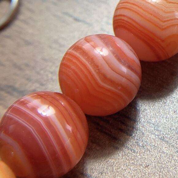 Signed Jay King DTR Agate Gemstone Pendant Necklace Orange White Sterling Silver - Picture 16 of 16